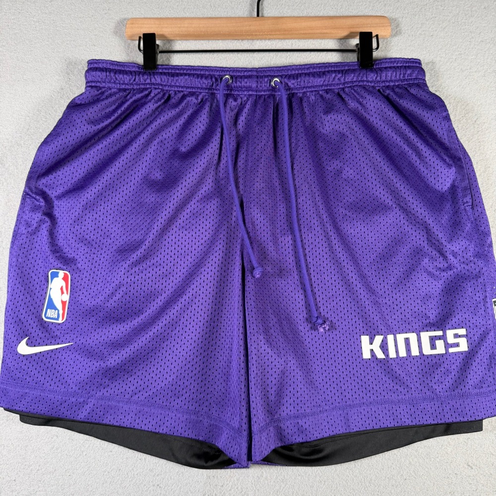Nike NBA Sacramento Kings Purple Mesh Basketball Shorts CV0665-504 Mens L